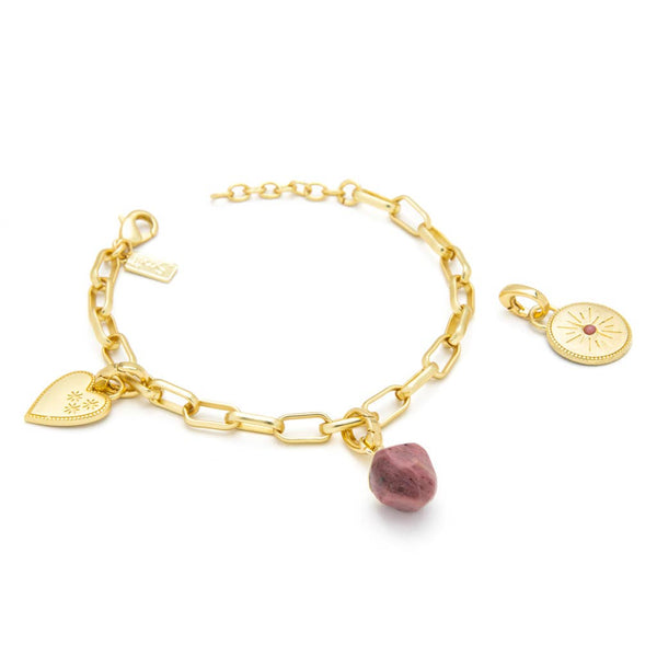 SC Interchangeable Charm Bracelet - Tourmaline/Healing/Gold