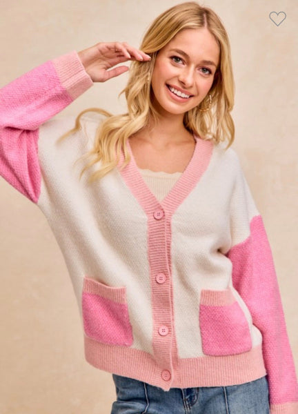 Front Buttoned Pocket Details Sweater Cardigan